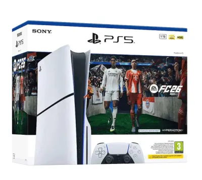 PlayStation 5 Slim Standard Edition + EA SPORTS FC 26 PS5 + Astro Bot PS5 + dodatni Dulasense kontroler