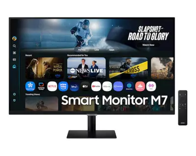 SAMSUNG 32" Smart Monitor M7 M70F LS32FM702UUXDU, VA 4K UHD, 60Hz, 4ms, Tizen, Game Mode, 2x HDMI, USB-C, USB Hub, Bluetooth, WiFi, AirPlay, Zvučnici