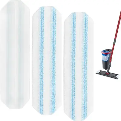 Zamjenske krpe od mikrovlakana - pakiranje od 3 komada, kompatibilne s Vileda H2Pro i O-Cedar Bijela i plava
