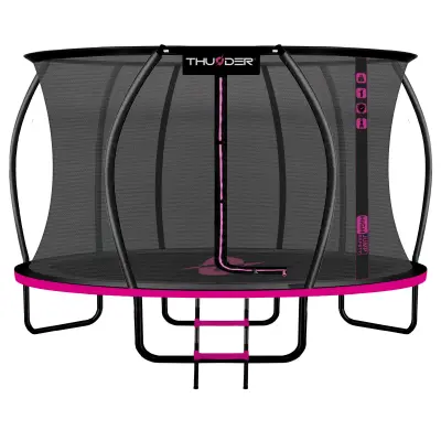 Vrtni trampolin – 366 cm, s unutarnjom zaštitnom mrežom, ljestvama, setom THUNDER® ULTRA 12FT PINK