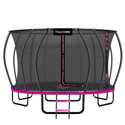 Vrtni trampolin – 488 cm, s unutarnjom zaštitnom mrežom, ljestvama, setom THUNDER® ULTRA 16FT PINK