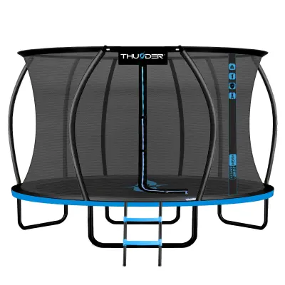 Vrtni trampolin – 427 cm, s unutarnjom zaštitnom mrežom, ljestvama, setom THUNDER® ULTRA 14FT BLUE