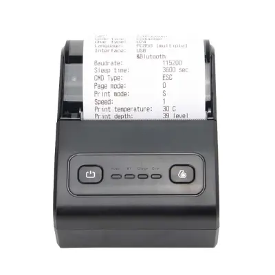 58mm termalni pisač računa USB + Bluetooth - Prijenosno POS rješenje za ispis Crna