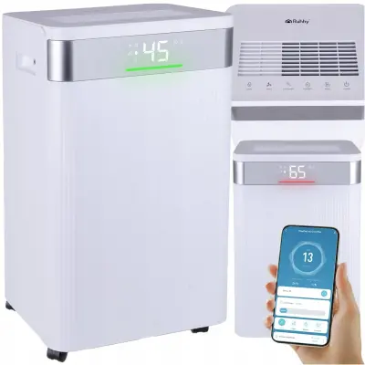 WiFi kondenzacijski odvlaživač zraka od 330 W s LCD zaslonom na kotačima, 4,3 l, osjetljiv na dodir, Brisoo