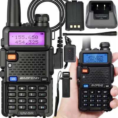 Punjiva ručna prijenosna radio stanica LED LCD 1800mAh + slušalice