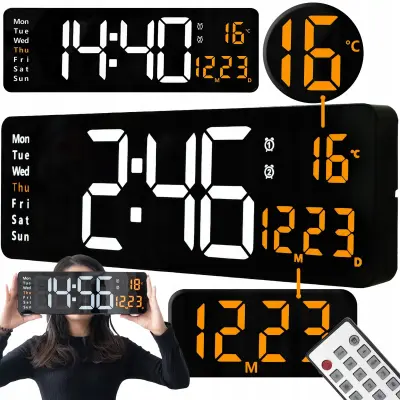 Moderni XXL LED elektronički budilnik 39 cm USB + daljinski upravljač