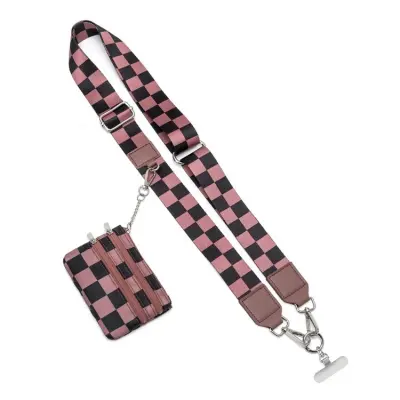 Multifunkcionalna odvojiva najlonska lanyard za telefon sa širokim remenom za rame i torbicom za novčiće Smeđa
