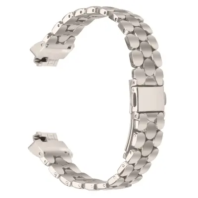 Elegantna srebrna narukvica od nehrđajućeg čelika s biserima kompatibilna s Fitbit Inspire/Inspire 2/Inspire HR Starlight