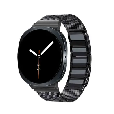 Titan sivi remen za sat od nehrđajućeg čelika s magnetskim zatvaranjem kompatibilan s Watch8/8 Classic Crna