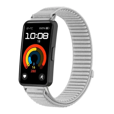 Najlonska tkana narukvica kompatibilna s Huawei Band 8/9/10 - Dostupno više boja Siva