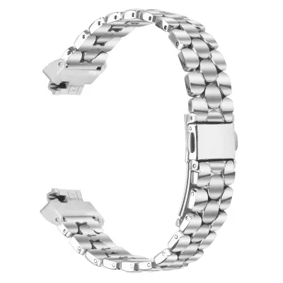 Elegantna srebrna narukvica od nehrđajućeg čelika s biserima kompatibilna s Fitbit Inspire/Inspire 2/Inspire HR Srebrna