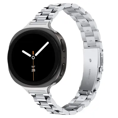 Tanka narukvica od nehrđajućeg čelika s tri perle, kompatibilna sa Samsung Galaxy Watch 8/8 Classic Srebrna