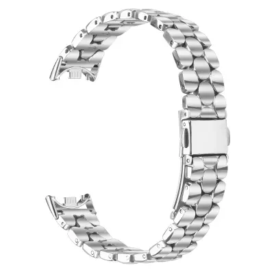 Elegantni remen od nehrđajućeg čelika s biserima kompatibilan s Xiaomi Band 8/9/10 Srebrna