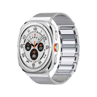 Magnetski remen za sat od nehrđajućeg čelika kompatibilan sa Samsung Watch Ultra 1/2 Srebrna