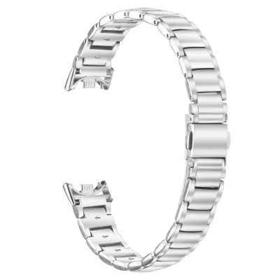 Elegantni remen od nehrđajućeg čelika kompatibilan s Xiaomi Band 8/9/10 - Tanak dizajn s tri perle Srebrna