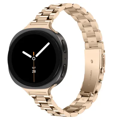Tanka narukvica od nehrđajućeg čelika s tri perle, kompatibilna sa Samsung Galaxy Watch 8/8 Classic Zlatna