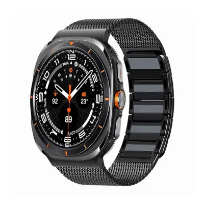 Magnetski remen za sat od nehrđajućeg čelika kompatibilan sa Samsung Watch Ultra 1/2 Crna
