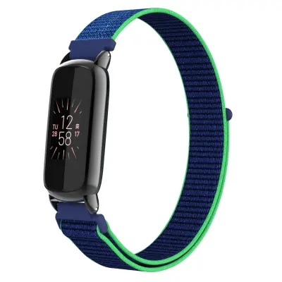 Najlonska omčasta narukvica kompatibilna s Fitbit Luxe pametnim satom - Podesiva sportska narukvica Zelena+Plava