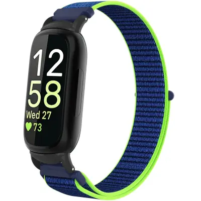 Najlonska omča na čičak kompatibilna s Fitbit Inspire 3 Zelena+Plava
