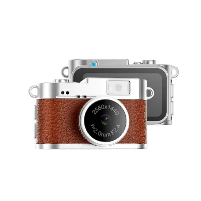 Mini Retro Flashlight Camera: 1080P HD Video, Portable Keychain Camera Smeđa