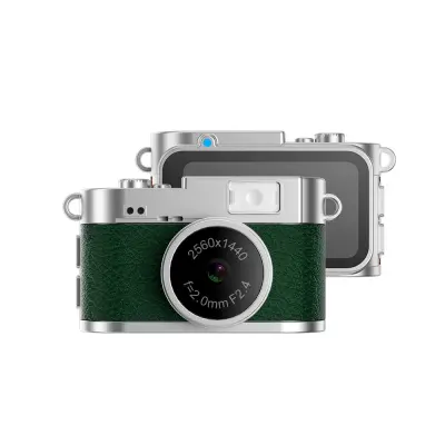 Mini Retro Flashlight Camera: 1080P HD Video, Portable Keychain Camera Zelena