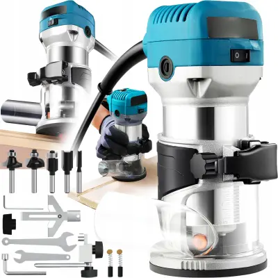 Set stolne glodalice od 2000 W, glodalica 6-8 mm do 33 000 okretaja u minuti