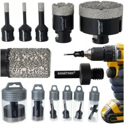 Set 6 dijamantnih kronskih pila M14 za keramiku i kamen 6-68mm + adapter