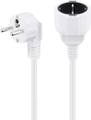 Produžni kabel s uzemljenjem, 2 m, bijeli bijela