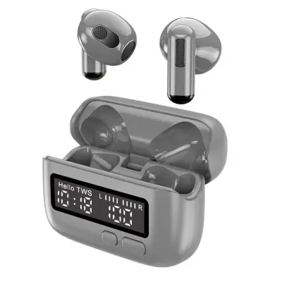 BB Style Retro Digitalni Zaslon Bluetooth Slušalice BPG - Bežične In-Ear Slušalice Siva