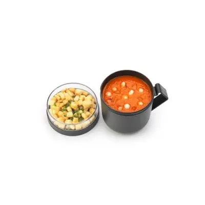 Brabantia Make & Take Soup Cup 0.6L Dark Gray Set of 2