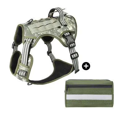 Taktička oprsnica za pse s ručkom Army Green