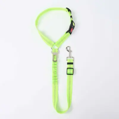 Pet Anti-Shock Car Safety Leash: Podesiva Reflektirajuća Sigurnosna Uzica za Pse Zelena