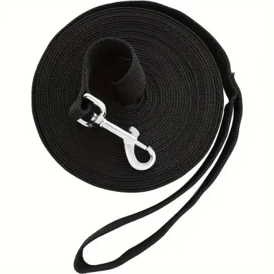 6m Outdoor Training Pet Leash - Long Dog Obedience Recall Lead Crna