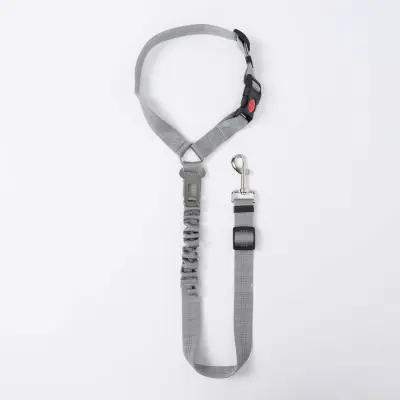 Pet Anti-Shock Car Safety Leash: Podesiva Reflektirajuća Sigurnosna Uzica za Pse Siva