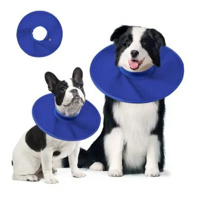 Oxford Fabric Dog Elizabethan Collar - Waterproof & Anti-Lick Wound Protection Crna