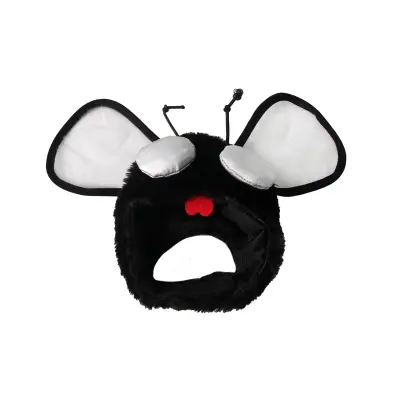 Halloween Pet Costume Hat - Funny Cat & Dog Dress Up Plush Headwear Crna