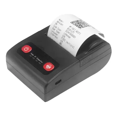58mm Mini prijenosni termalni pisač - USB & Bluetooth povezivost Crna