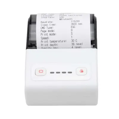 58mm termalni pisač računa USB + Bluetooth - Prijenosno POS rješenje za ispis Bijela+Siva