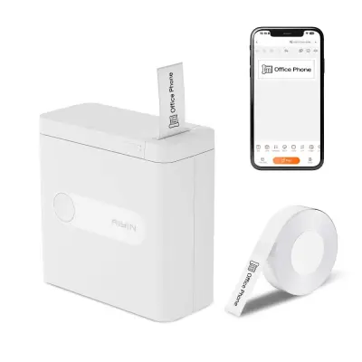 Prijenosni Bluetooth pisač naljepnica - Mini bežični izrađivač naljepnica, 203 dpi Bijela