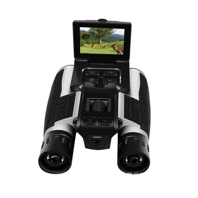 12x32 Digitalni dvogled s 2,5K videom i 48MP fotografijom, 8x zumom i IPS zaslonom Srebrna