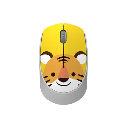 Žuti tigar bežični miš u obliku crtića - 2.4G USB optički miš Žuta