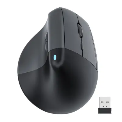 Ergonomski Bluetooth Dual Mode punjivi miš s podesivim DPI Crna
