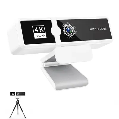 W9 4K HD USB web kamera s ugrađenim mikrofonom, automatskim fokusom i poklopcem za privatnost - Bijela Bijela