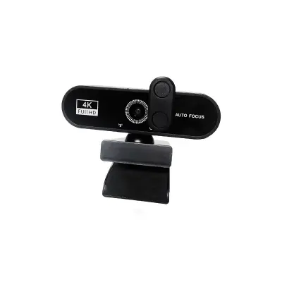 W76/4K Pro Ultra HD web kamera s TF karticom od 32 GB - automatsko fokusiranje, ugrađeni mikrofon, poklopac za privatnost Crna