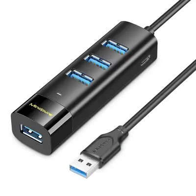 4-Portni USB 3.0 Hub - Brzi prijenos podataka i proširenje Crna