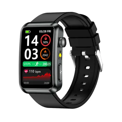 Napredni pametni sat s EKG-om, praćenjem otkucaja srca i SOS-om - kompatibilan s Androidom i iOS-om Crna
