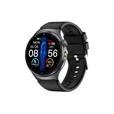 Pametni sat s AMOLED zaslonom, EKG-om, praćenjem otkucaja srca i kisika u krvi, kompatibilan s Huawei, Samsung, APPLE, Garmin Crna