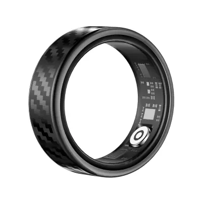 RWFIT pametni prsten: 50m vodootporni fitness tracker s praćenjem otkucaja srca i sna Crna