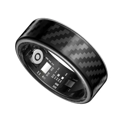 RWFIT pametni prsten: 50m vodootporni fitness tracker s praćenjem otkucaja srca i sna Crna