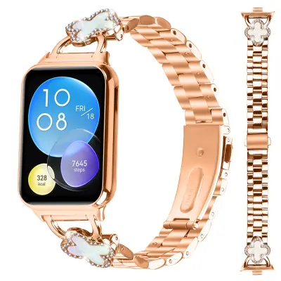 Clover Stainless Steel Watch Band kompatibilan sa Xiaomi 8 Pro/9 Pro & Redmi Watch 4/5 - Ružičasto zlato Ružičasto zlato